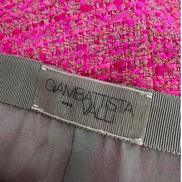 Giambattista Valli Tweed Pencil Skirt Pink Size 42 / Small - Picture 3 of 6